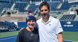 Del Potro y Agassi en la previa de la final del US Open. Foto: NA.