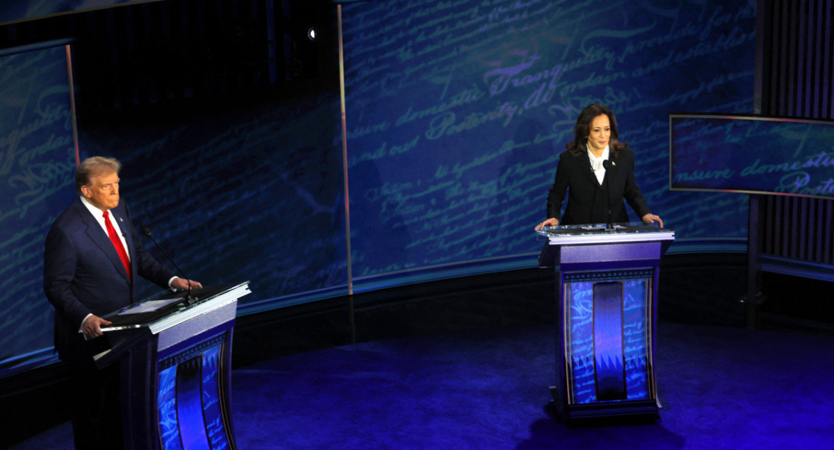 Debate presidencial entre Kamala Harris y Donald Trump. Foto: Reuters.