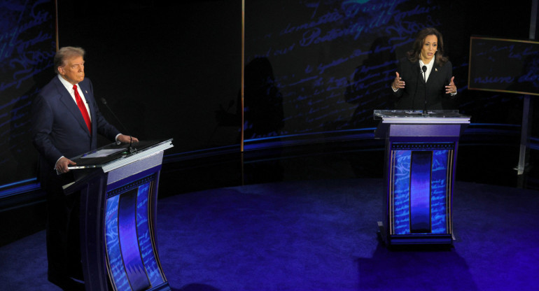 Debate presidencial entre Kamala Harris y Donald Trump. Foto: Reuters.