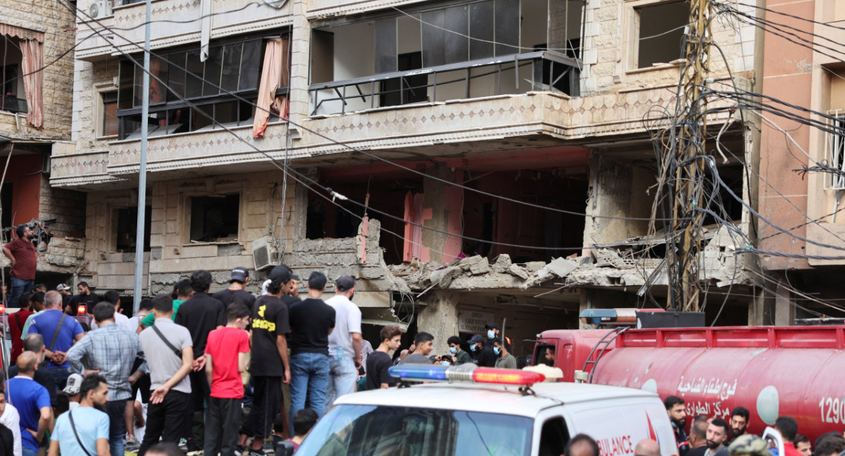 Ataque israelí contra un edificio residencial en Beirut, el Líbano. Foto: Reuters.