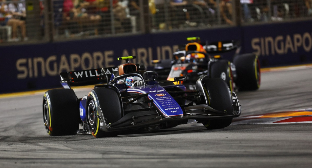 Franco Colapinto en el Gran Premio de Singapur de la Fórmula 1. Foto: Reuters.