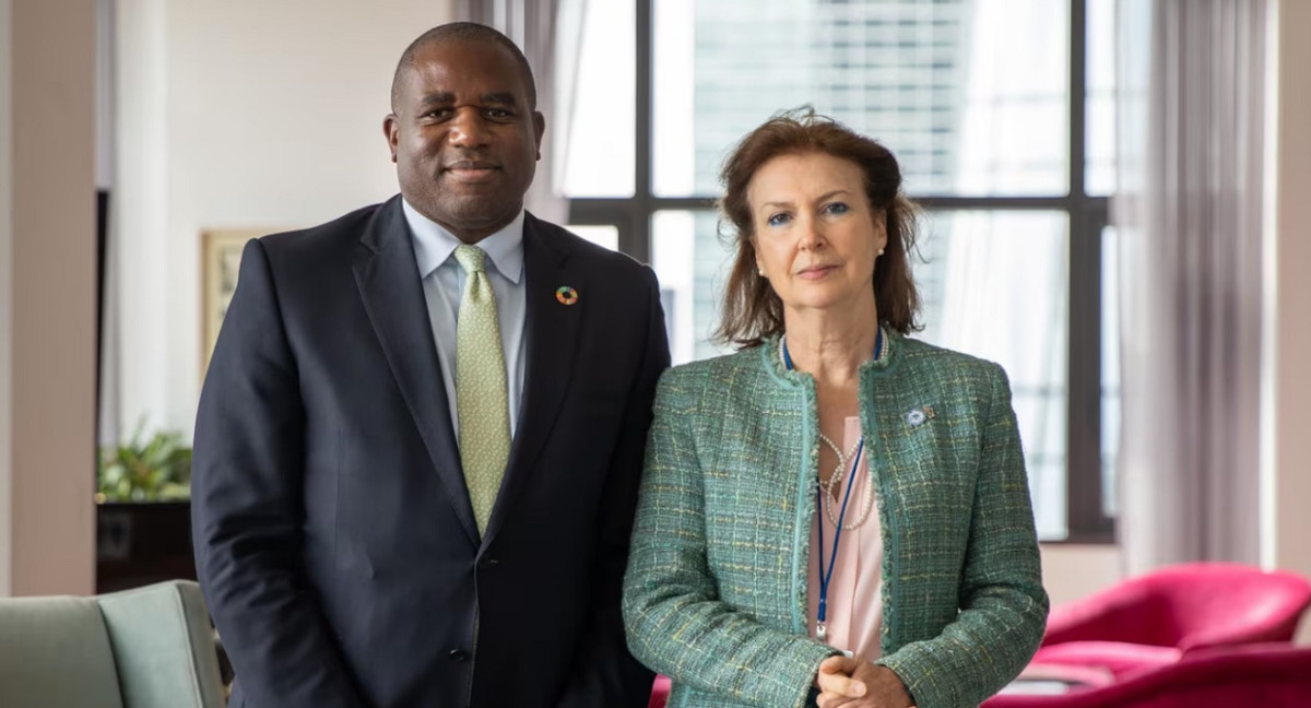 David Lammy junto a Diana Mondino. Foto: Gentileza cancillería argentina.