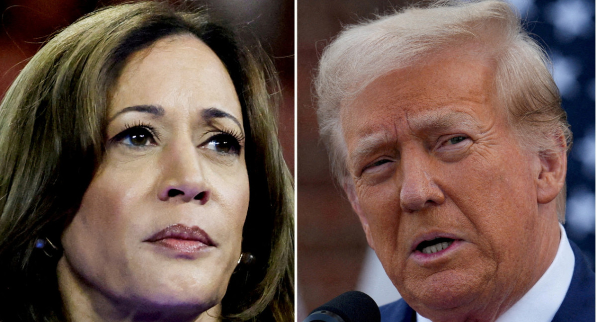 Donald Trump y Kamala Harris, los candidatos a las elecciones en EEUU. Foto: Reuters.