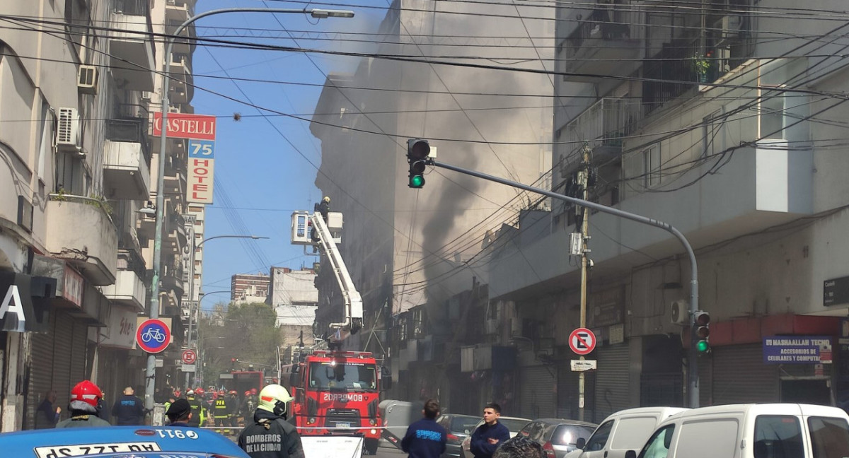 Incendio en Once. Foto: X.