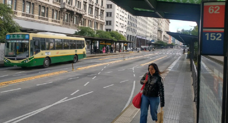 Paro de colectivos; transporte público. Foto: NA