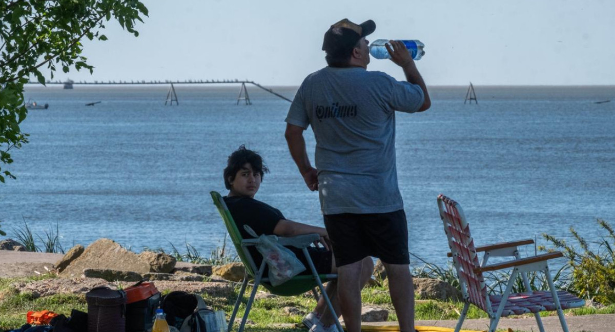 Calor en la Ciudad de Buenos Aires. Foto: Télam.