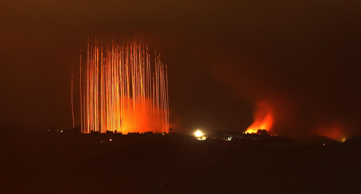 Bombardeos en la frontera entre Israel y el Líbano. Foto: EFE.