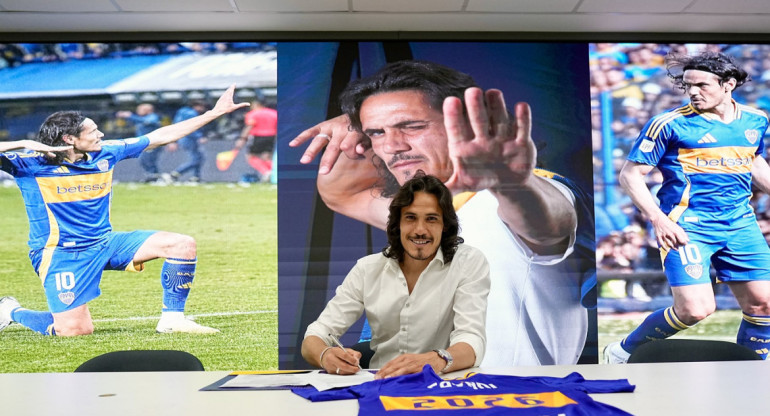 Edinson Cavani renovó su contrato con Boca Juniors. Foto: X @BocaJrsOficial