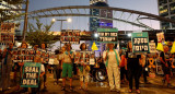 Manifestaciones en Tel Aviv por el aniversario del 7 de octubre. Foto: Reuters.