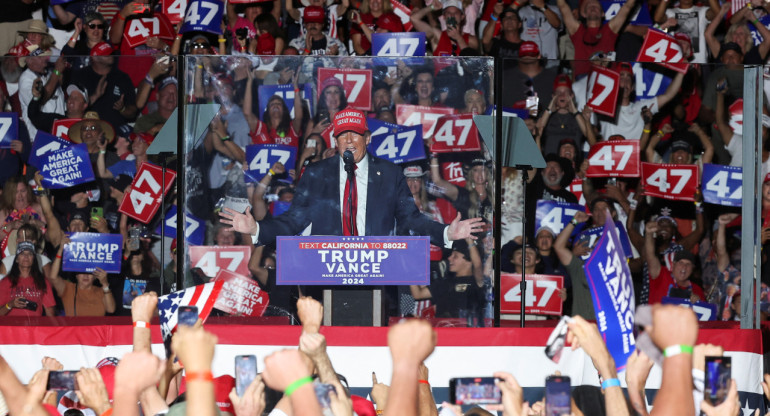 Donald Trump en California. Foto: Reuters.