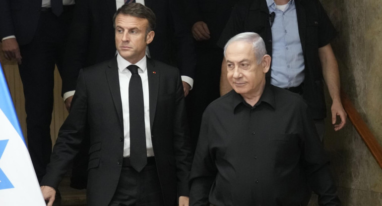 Macron y Netanyahu, conflicto en Gaza. Foto: EFE