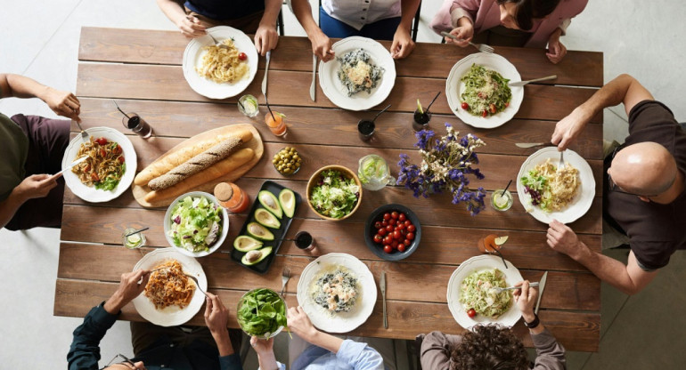 Almuerzo, comida. Foto: Pexels.