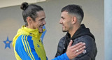 Leandro Paredes en Boca Predio junto a Edinson Cavani. Foto: Instagram @bocajrs