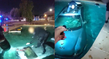 Rescate a un hombre que cayó al agua. Foto: captura video X/PhoenixPolice