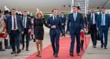 El presidente Emmanuel Macron, a su llegada al país.NA