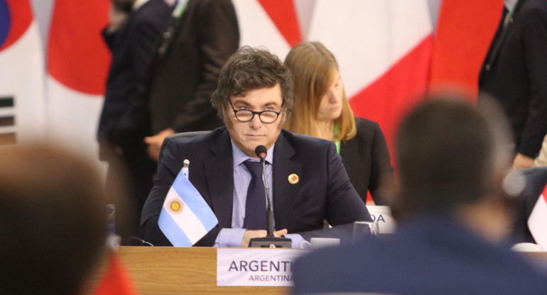 Javier Milei en la cumbre del G20. Foto: Presidencia