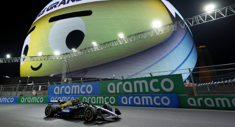 Franco Colapinto en el Gran Premio de Las Vegas de Fórmula 1. Foto: Reuters.