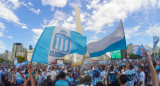 Festejos de Racing campeón de la Sudamericana. Foto: NA