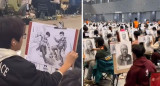 Los exhaustivos exámenes de arte en China. Foto: captura de video.