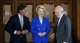 Luis Lacalle Pou, Ursula von der Leyen y Lula da Silva. Foto: Reuters.