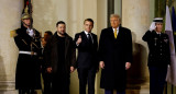 Emmanuel Macron junto a Donald Trump y Volodimir Zelenski. Foto: Reuters