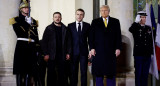 Emmanuel Macron junto a Donald Trump y Volodimir Zelenski. Foto: Reuters