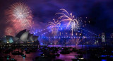 Fuegos artificiales en Sidney, Australia. Foto: EFE.