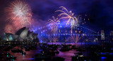 Fuegos artificiales en Sidney, Australia. Foto: EFE.