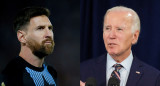 Lionel Messi y Joe Biden. Fotos: Reuters.