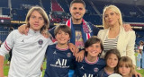 Wanda Nara y Mauro Icardi junto a sus hijos. Foto: NA.