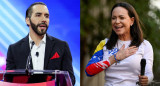 Nayib Bukele y María Corina Machado. Fotos: Reuters.