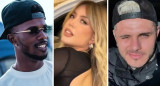 Keita Baldé, Wanda Nara y Mauro Icardi. Foto: NA