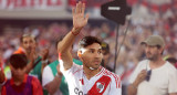 Gonzalo Montiel en la presentación de los refuerzos de River en el Monumental. Foto: NA.