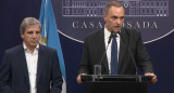 Conferencia de prensa de Manuel Adorni y Luis Caputo. Foto: Captura de video.