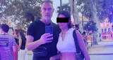 Fabián Peláez y su pareja, la mujer que lo denunció. Foto: redes sociales.