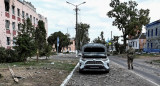 El edificio dañado durante un reciente combate entre fuerzas ucranianas y rusas en la ciudad de Sudzha. Foto: Reuters / Yan Dobronosov.
