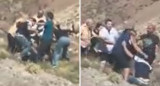 Violenta pelea en el Paso Internacional Cristo Redentor. Foto: captura de video.