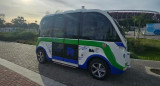 El primer bus autónomo y eléctrico de Argentina. Foto: Gobierno de la Ciudad.