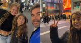 Nicolás Cabré junto a Rocío Pardo y su hija Rufina en Tokio. Foto: NA.