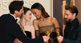 Mikey Madison, Adrien Brody, Zoe Saldana y Kieran Culkin en los Premios Oscar 2025. Foto: Reuters / Daniel Cole.