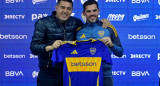 Fernando Gago y Riquelme. Foto: X @BocaJrsOficial