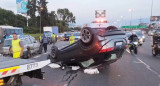 Choque y vuelco en Panamericana. Foto: NA