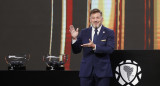 Alejandro Domínguez en el sorteo de la Copa Libertadores. Foto: EFE.