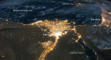 Esta imagen de la porción norte del río Nilo fue capturada por la cámara nadir del Espectrorradiómetro de Imágenes de Ángulos Múltiples (MISR). Foto: NASA.