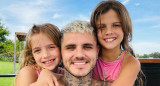 Mauro Icardi y Francesca e Isabella, sus dos hijas. Foto: Instagram.