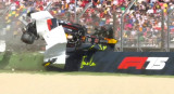 Duro accidente de Yuki Tsunoda en el Gran Premio de Imola. Foto: Captura de video.
