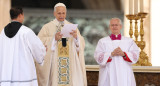 El Papa León XIV habla durante su misa inaugural en la Plaza de San Pedro en el Vaticano, el 18 de mayo de 2025. REUTERS/CLAUDIA GRECO