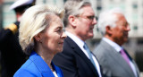 El presidente del Consejo Europeo, Antonio Costa, el primer ministro británico, Keir Starmer, y la presidenta de la Comisión Europea, Ursula von der Leyen. EFE