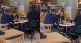 Escrache de una hincha de San Lorenzo a Marcelo Moretti en un bar. Foto: Captura de video.