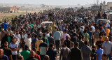 Entrega de ayuda humanitaria en la Franja de Gaza. Foto: REUTERS/Hatem Khaled.